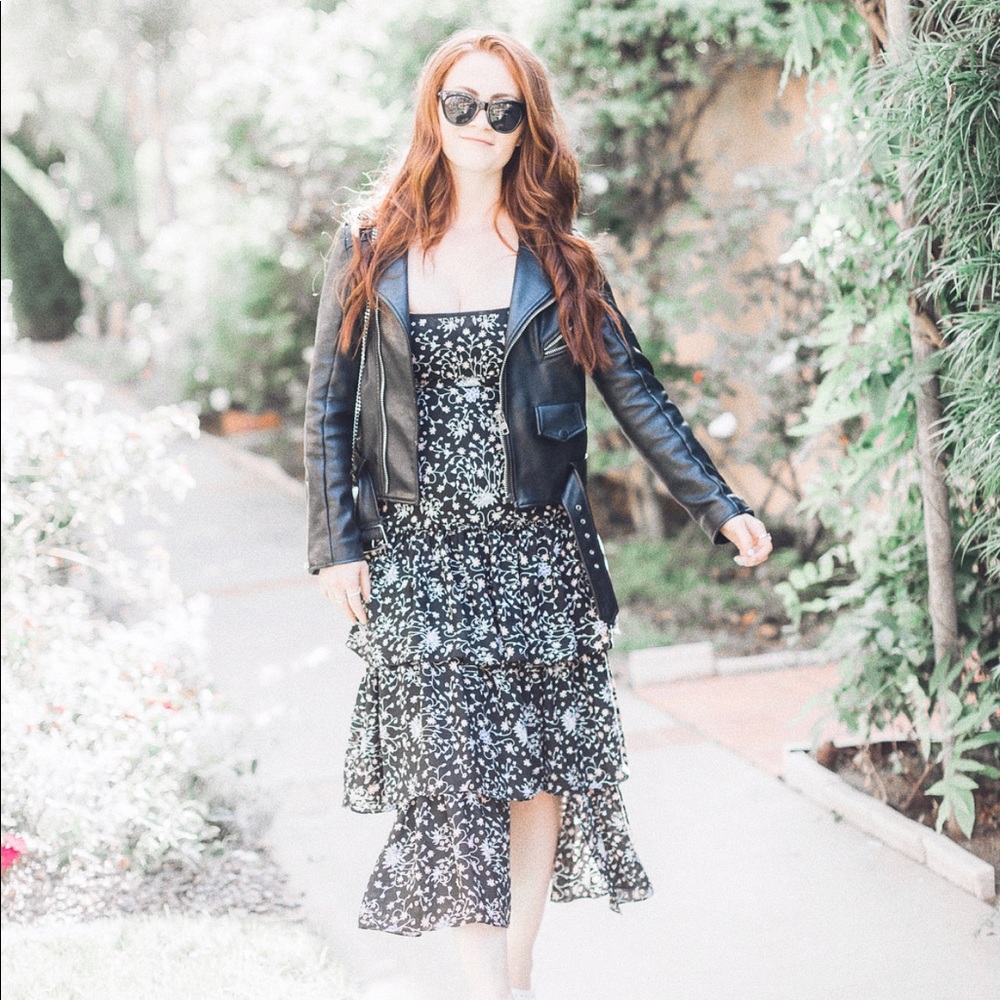 dark floral midi dress